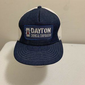 Vintage Dayton Chemical Corporation Denim/White Foam Snapback Trucker Hat Cap